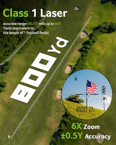 Golf Rangefinder with Slope, 800/1200 Yards, 6X Magnification W772210