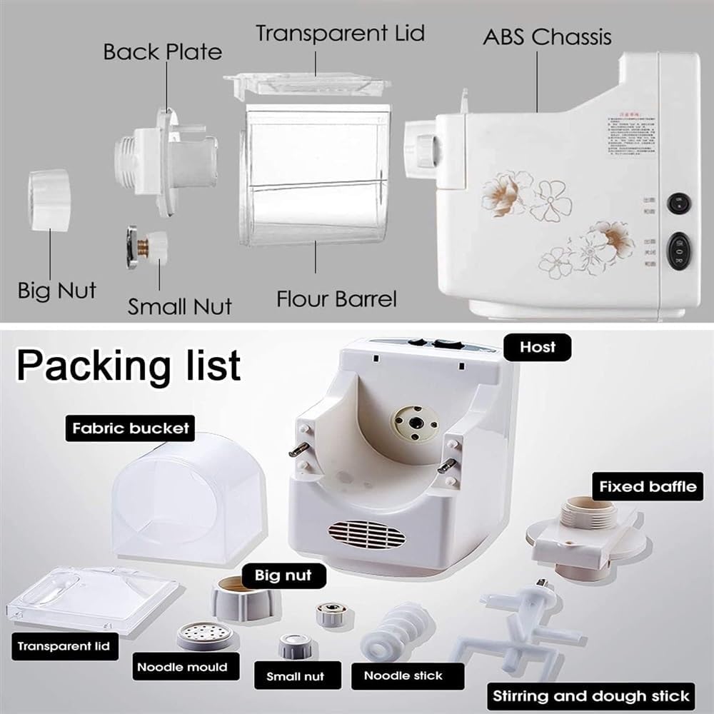 Electric Pasta Maker Machine, 180W Automatic Pasta Extruder for Spaghetti, Noodles, Dumpling Skin L94788