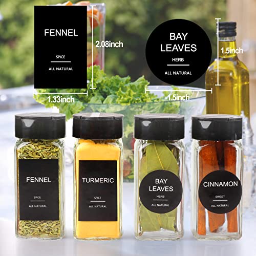 24 Pcs Glass Spice Jars with Labels, 4oz Square Containers with Shaker Lids X82506