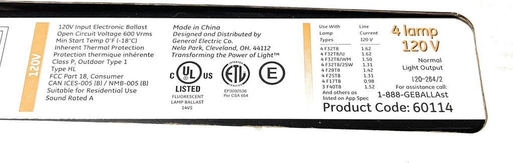 Electronic Ballast for 3 or 4 Lamp T8 Fluorescent P709