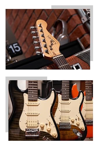 Electric Guitar with Coil-Split, Roasted Maple Neck, HSS Pickups, Beginner Kit with Amp and Bag C21096