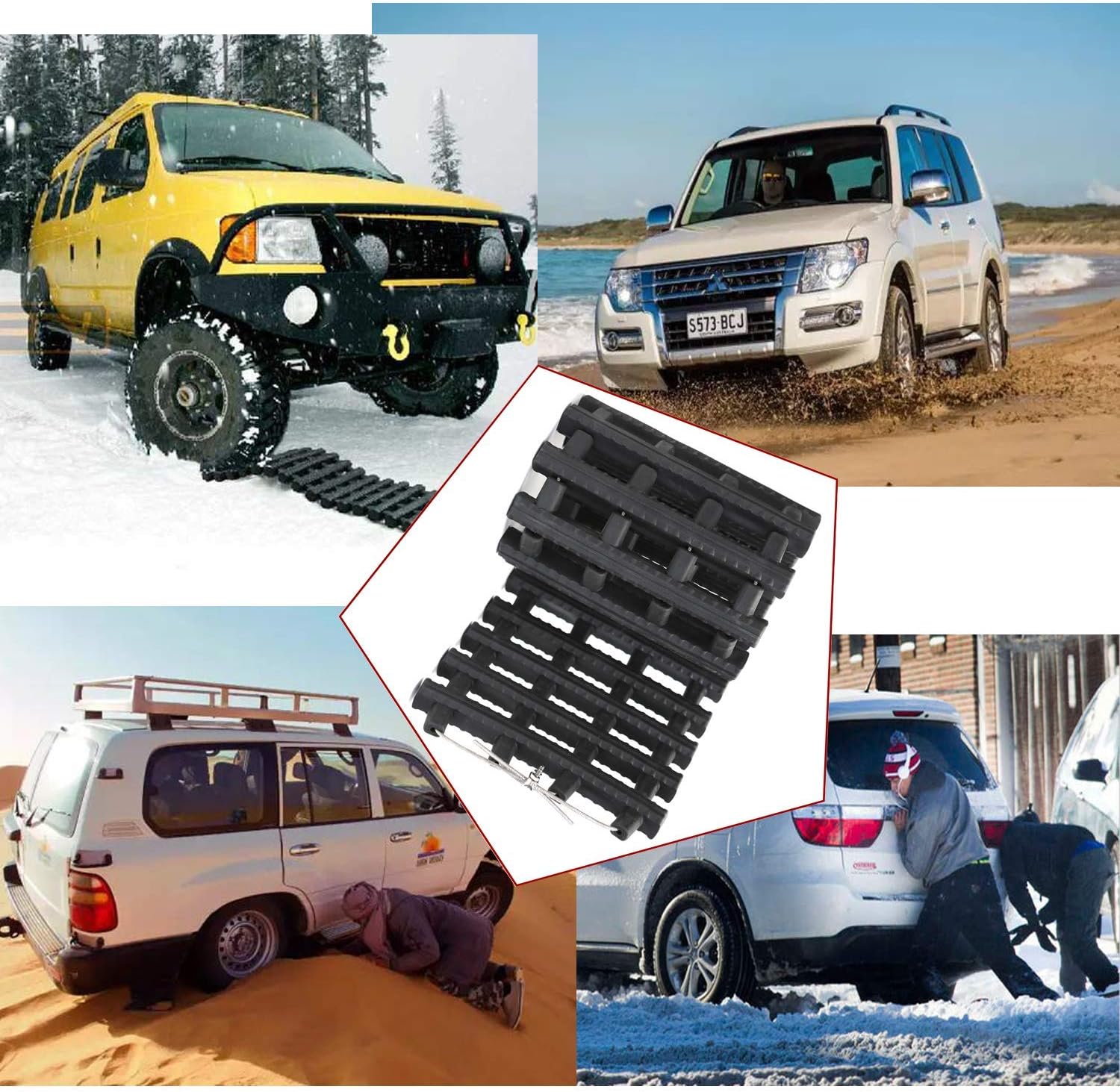 Portable Tire Traction Mats 33-Inch for Car Truck Snow Ice Mud Sand O82204