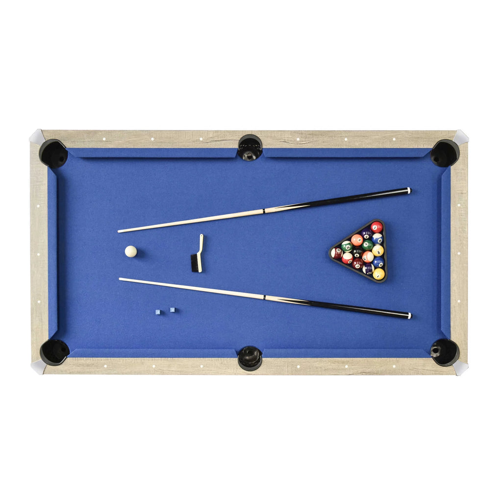 7-ft Pool Table Combo Set with Benches, Rustic Gray G46451