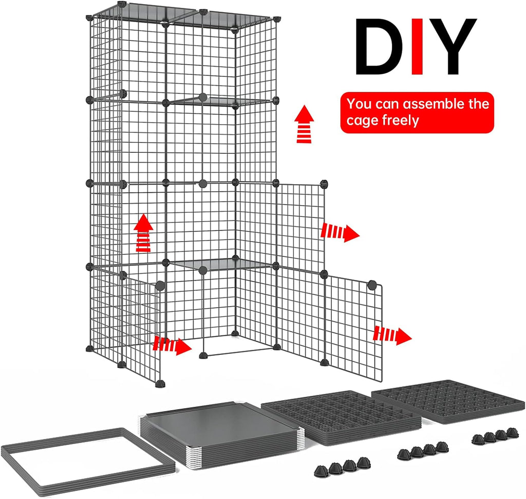 Large Cat Cage Indoor DIY Cat Playpen Detachable Metal Wire Kennels Crate N897