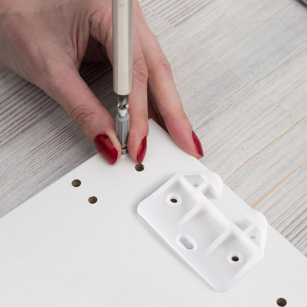 White Plastic Drawer Track Guide Replacement Parts for Cabinets and Furniture F180