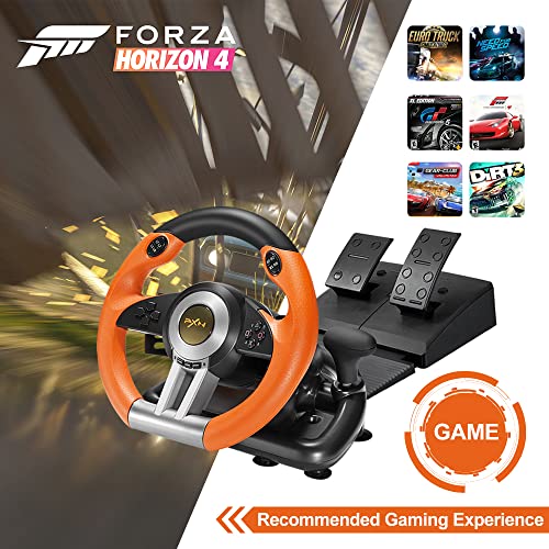 PC Racing Wheel 180 Degree USB Sim Steering Wheel with Pedals E706