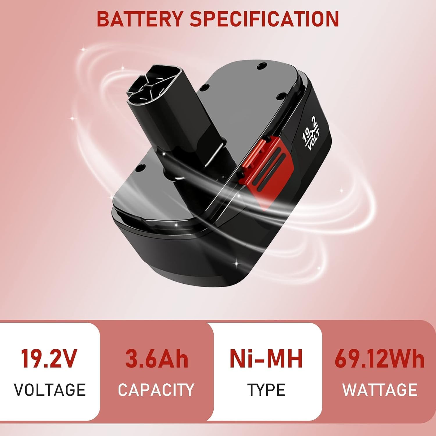 19.2V Ni-Mh Replacement Battery for Cordless Drills F416061