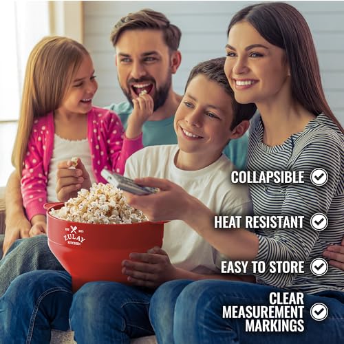 Microwave Popcorn Popper, BPA-Free Silicone Collapsible Bowl U68130