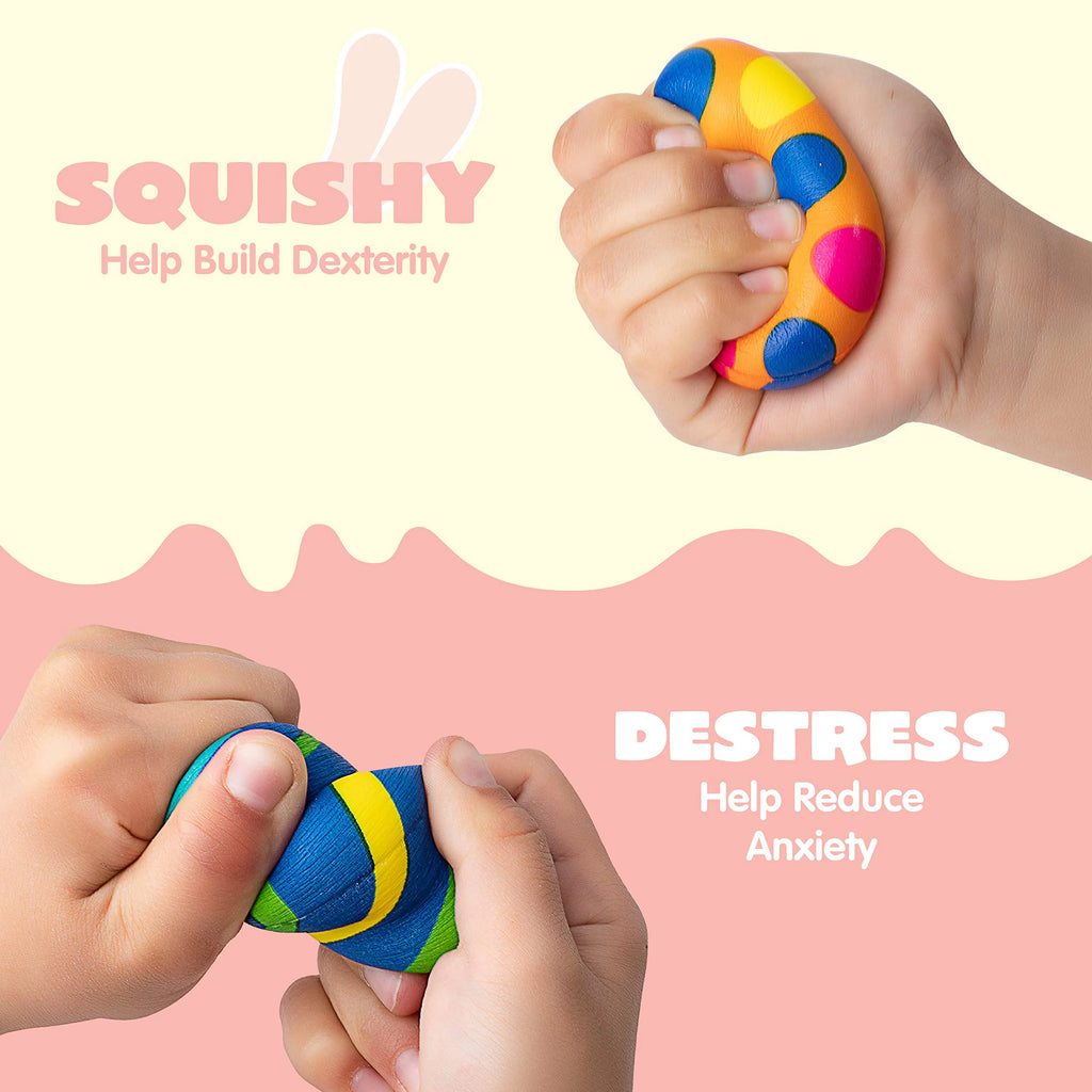 24 PCS Colorful Squishy Eggs for Easter Egg Hunt, Slow Rising Stress Relief Toys Q68681