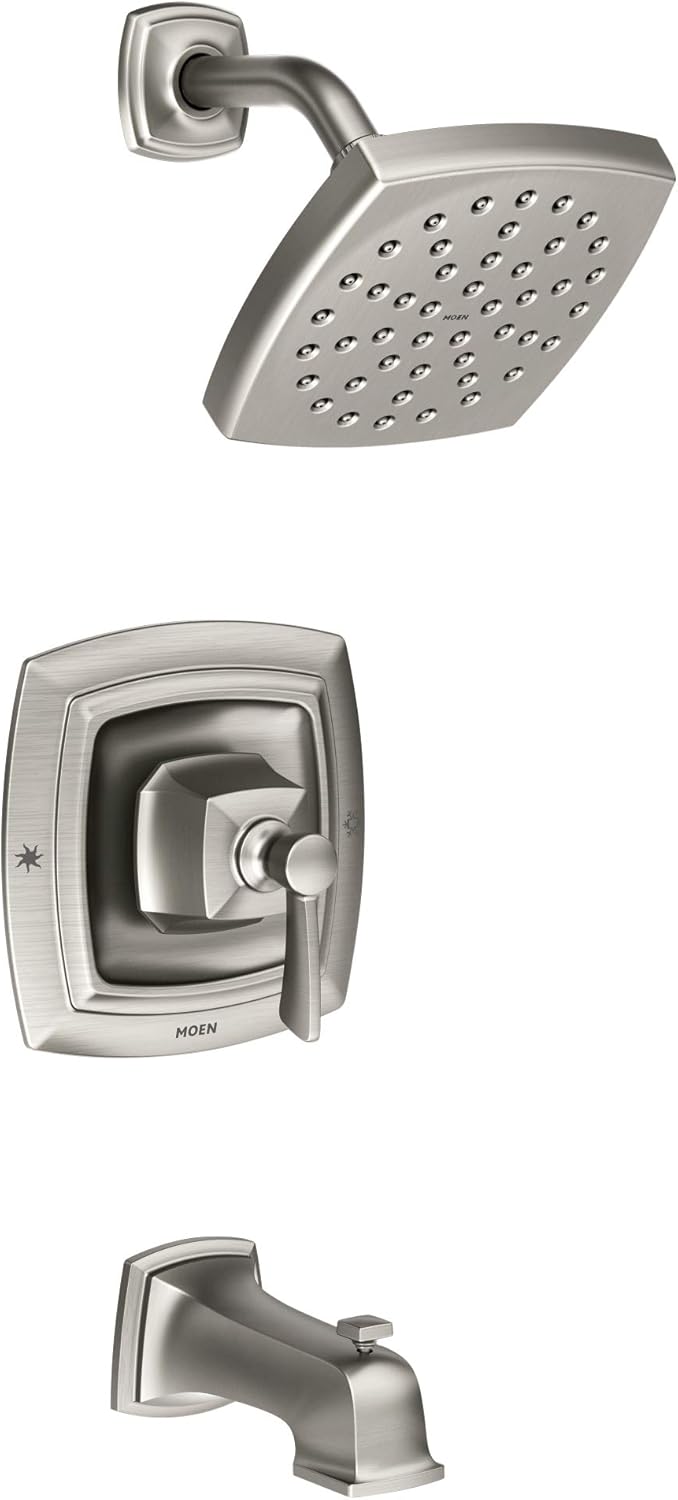 Tub and Shower with Valve, Spot Resist Brushed Nickel B644585