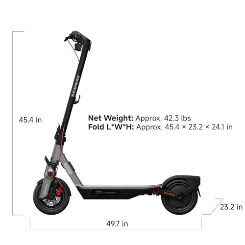 Electric Scooter, 20 MPH, 44-Mile Range, Self-Sealing Tubeless Tires K644