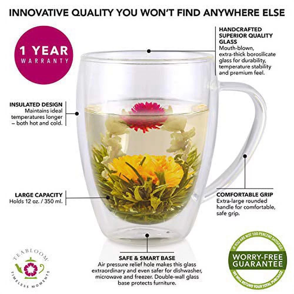 Double Wall Glass Tea Cups, Set of 4 U23822
