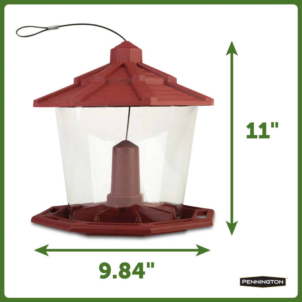 Red Recycled Plastic Wild Bird Hopper Feeder, 7 lb, 2 Pack K418