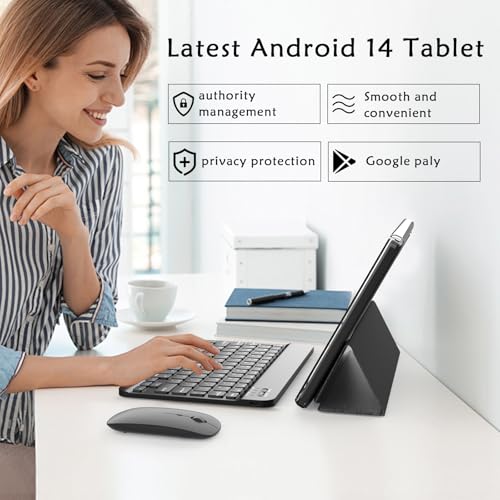 10 inch 2 in 1 Tablet with Keyboard Mouse Case Stylus, 8GB+64GB, IPS Touch Screen G53405