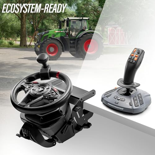 SimTask Steering Kit with Adjustable Clamp and Spinner Knob for Truck and Farm Simulation Gaming J334