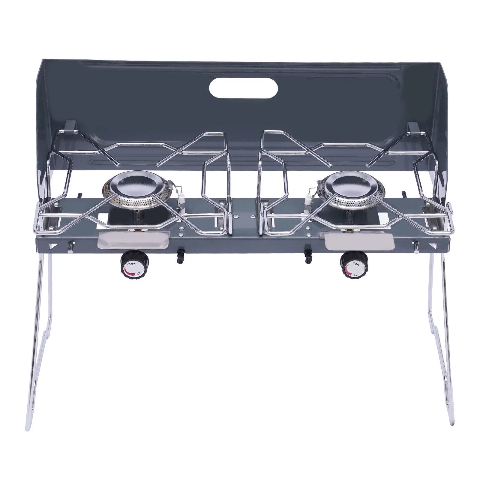 Portable 2-Burner Butane Camping Stove with Grill K5473