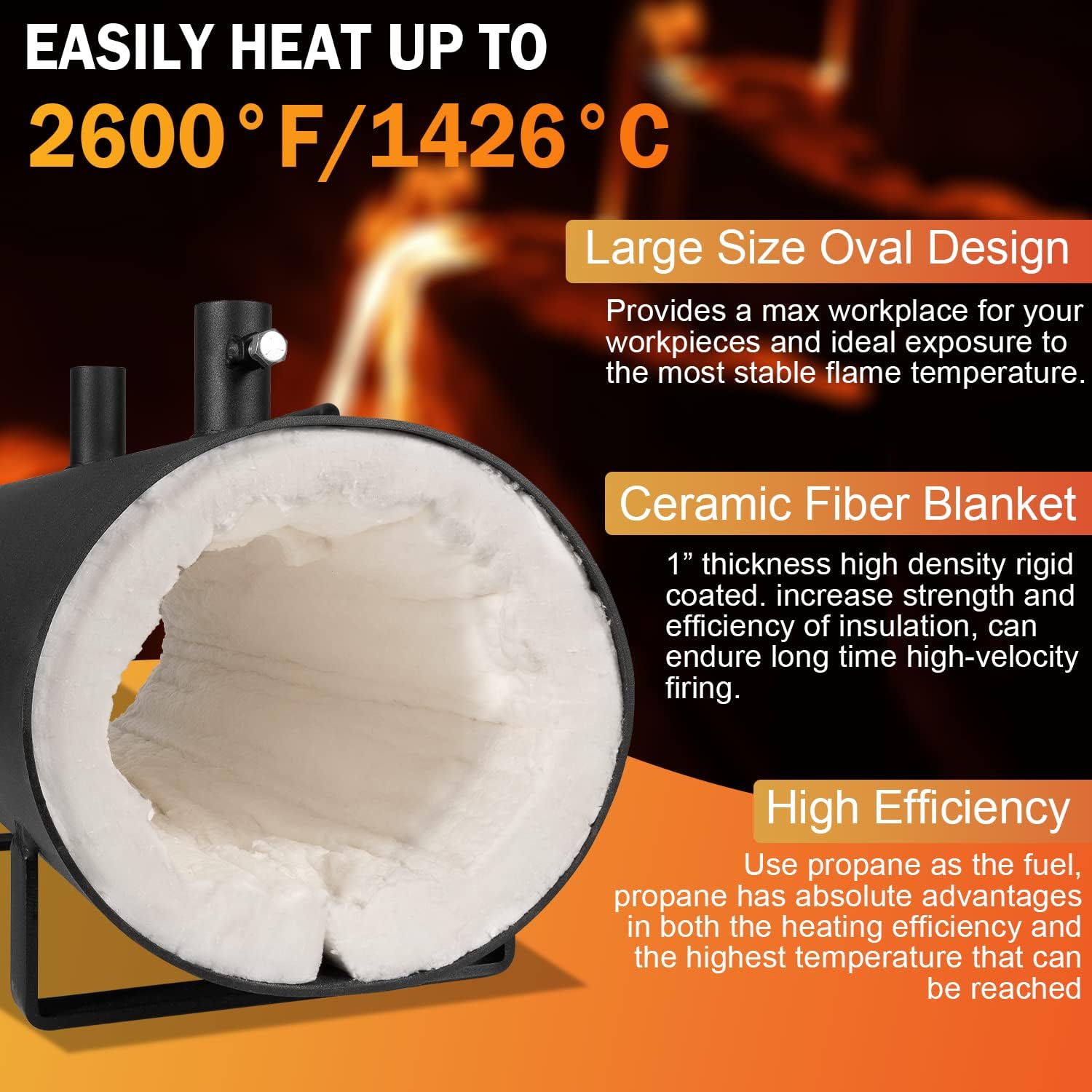 Portable Propane Forge Double Burner for Blacksmithing Knife Making S219