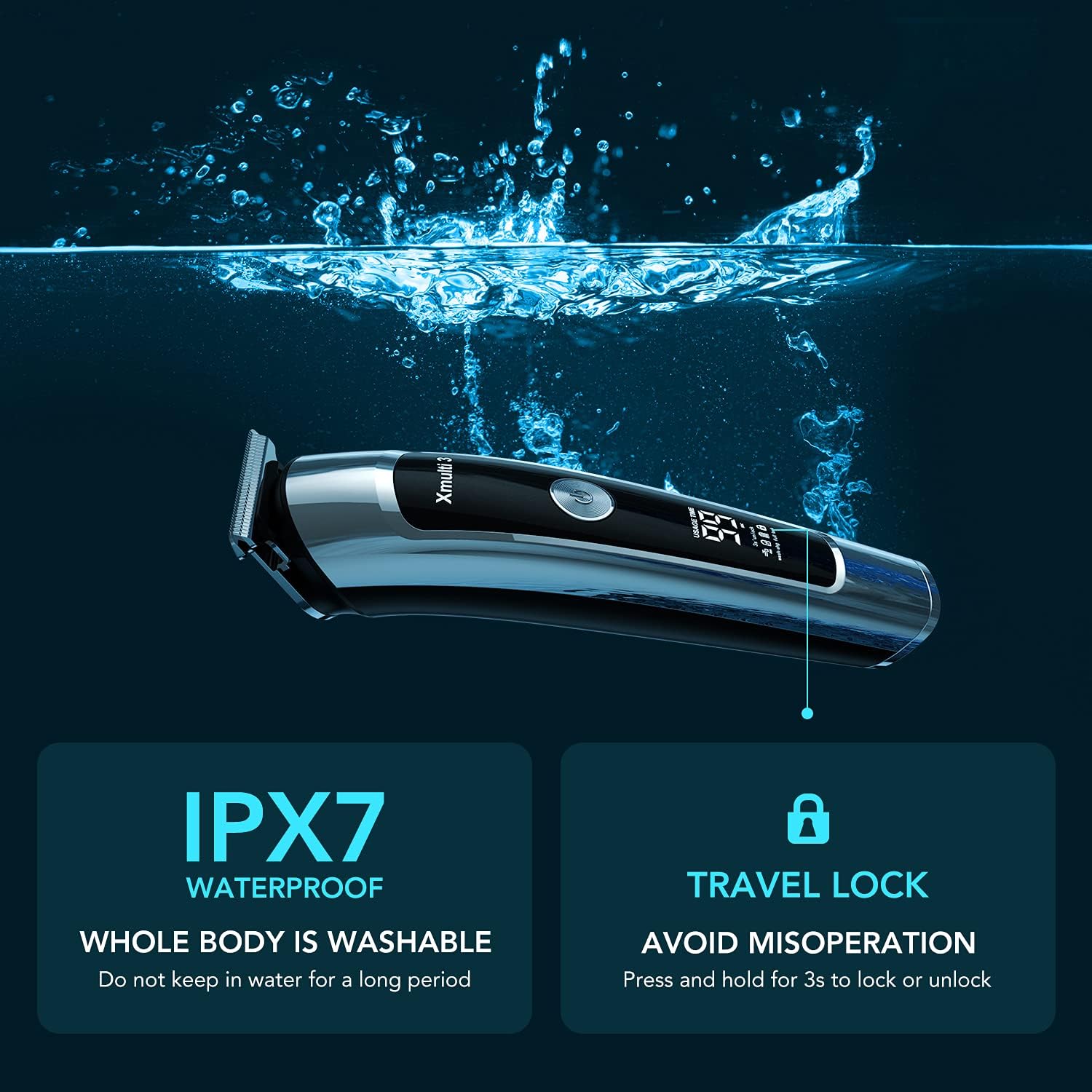 Electric Beard Trimmer for Men, All-in-1 Multi-Grooming Kit, Cordless Waterproof S9479