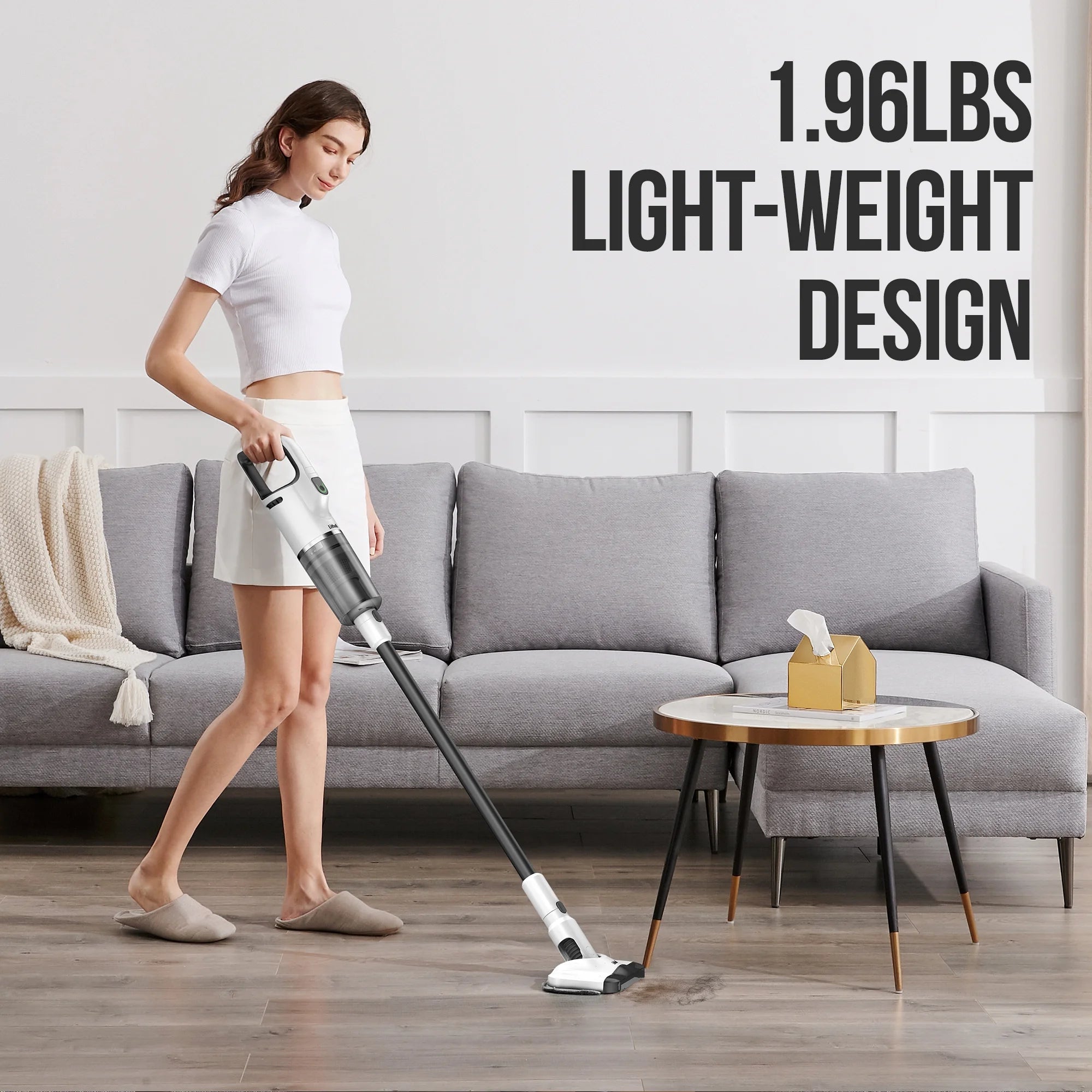Cordless Vacuum Cleaner, 10000Pa Suction, Lightweight Handheld Stick Vacuum with 4Ah Battery D3032