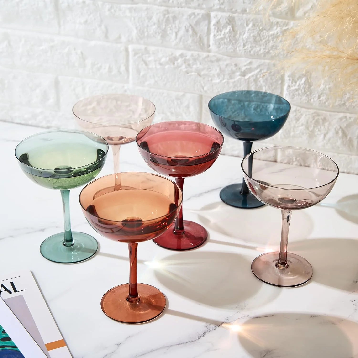 Crystal Coupe Glasses Set, 7 oz, Set of 6 R28596