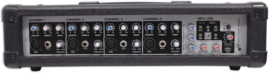Rockville RPM45 1800w Powered Soundboard Mixing Console Mixer For Church/School