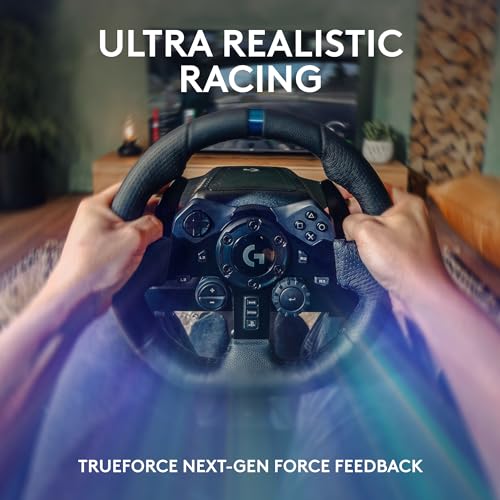 Racing Wheel and Pedals with Force Feedback, Gaming Steering Wheel for PS5, PS4, PC, Mac, Black W946
