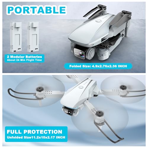 Foldable Drone with 1080P HD Camera, 2 Batteries and Carrying Case B5472