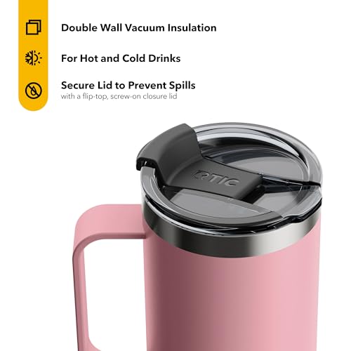 20 oz Stainless Steel Vacuum-Insulated Travel Mug with Lid and Handle Z619276