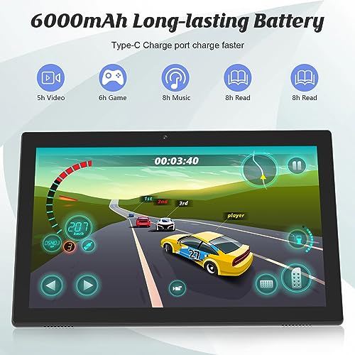 10 Inch Android 14 Tablet with Keyboard, 8GB RAM, 64GB Storage H38978