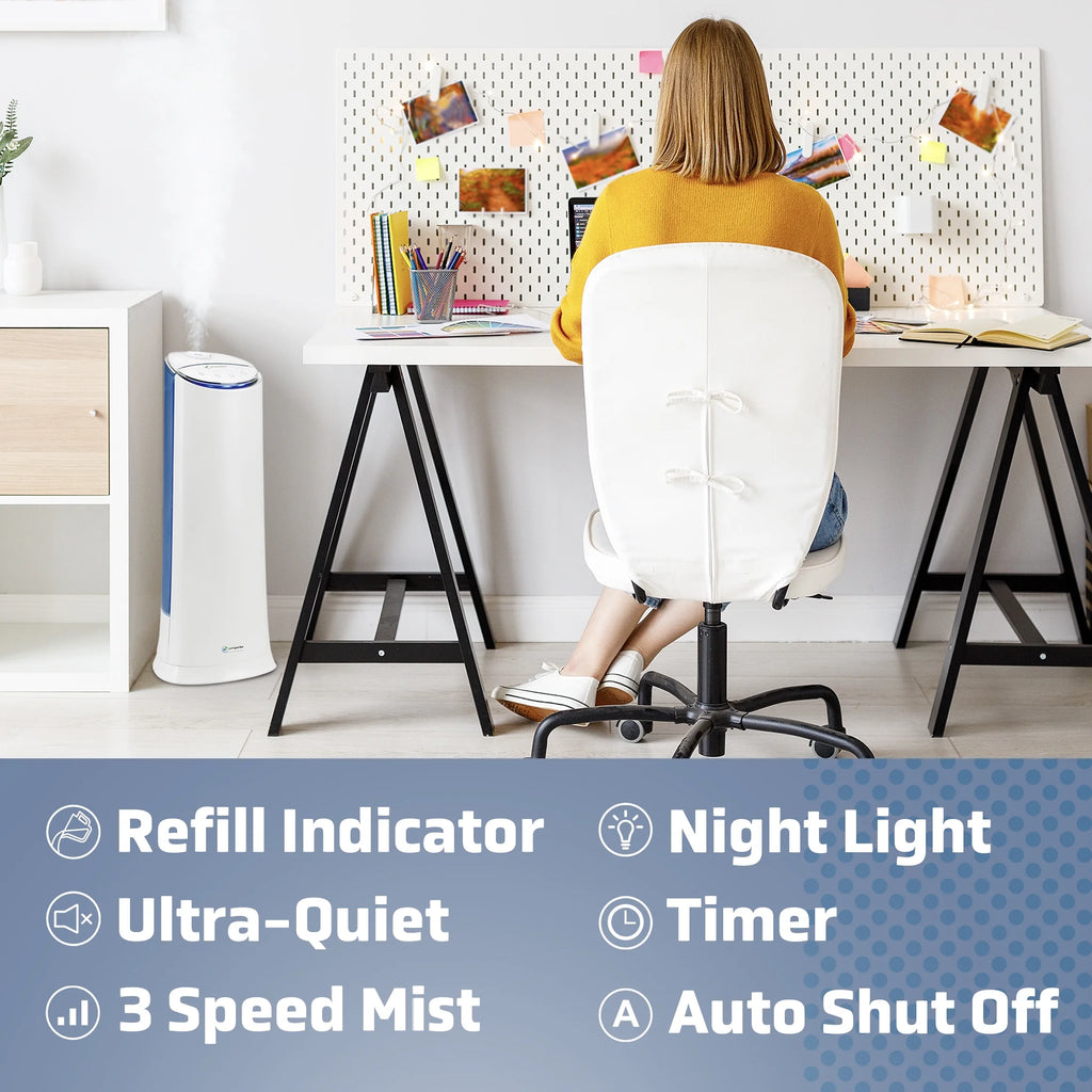 Warm and Cool Mist Ultrasonic Humidifier with Aroma Tray H991507