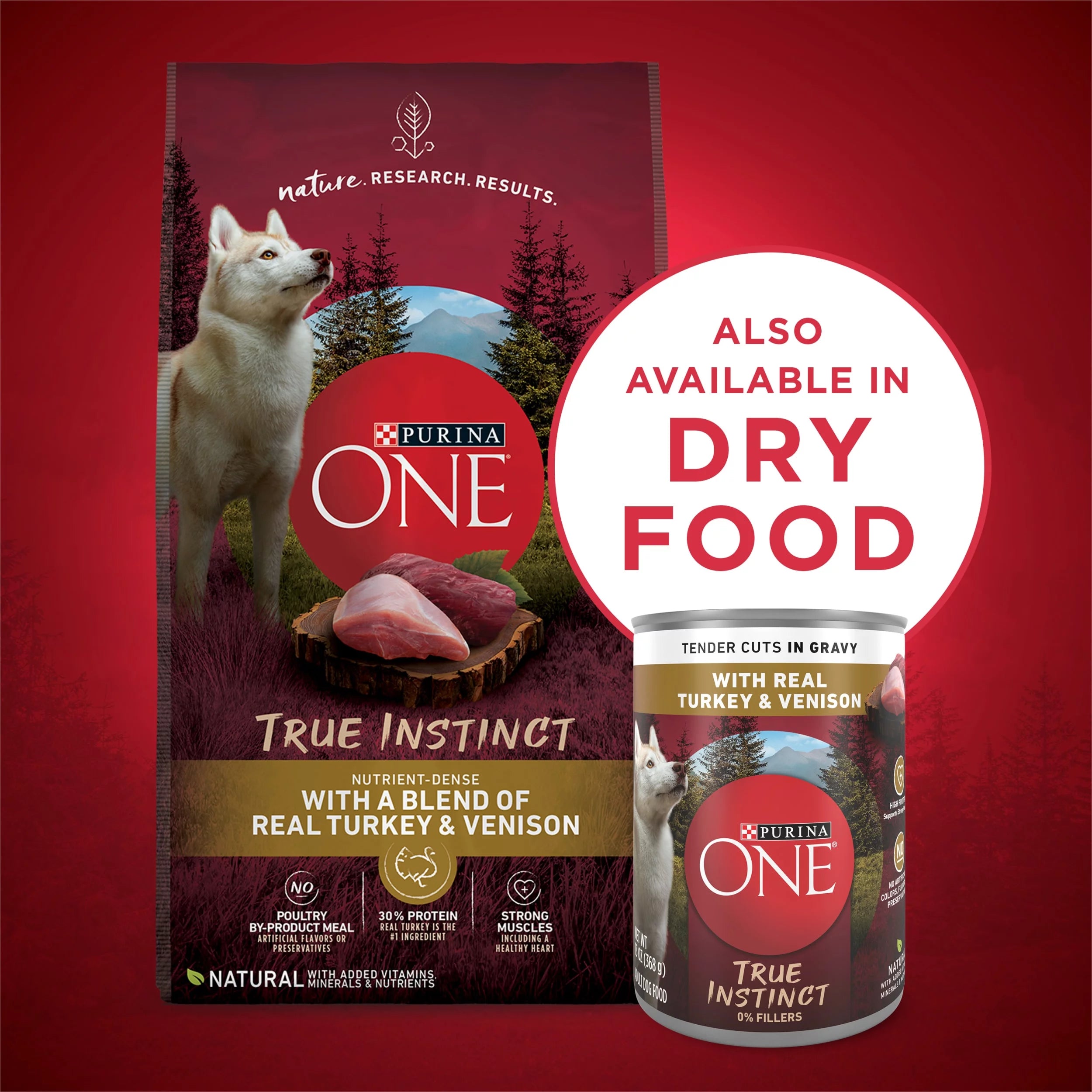 Wet Dog Food High Protein Tender Cuts in Gravy, Real Turkey & Venison, 13 oz Cans (12 Pack) N77299