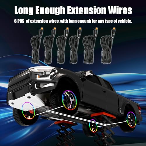 Wheel Lights for Truck - RGB Rim Light for Car/SUV - Wheel Well Ring Lights with Sequential and Multi-Color, Waterproof DC 12v C3041