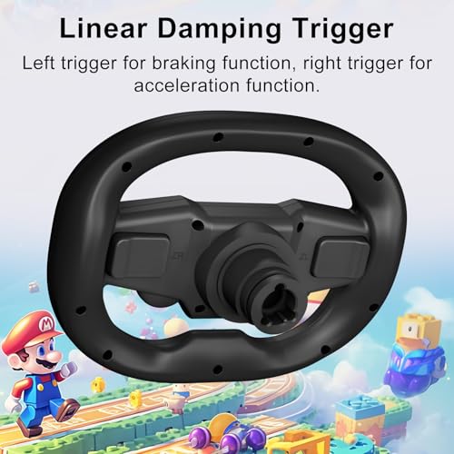 Gaming Steering Wheel, 270 Degree Racing Wheel with Dual-Vibration Motors, Wireless for PS4, PC, Switch, PS3, iOS, Android J201