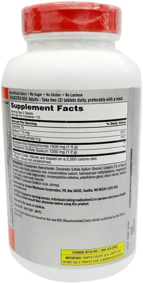 Glucosamine 1500mg with Chondroitin 1200mg, 220 Tablets, 2-Pack J42397
