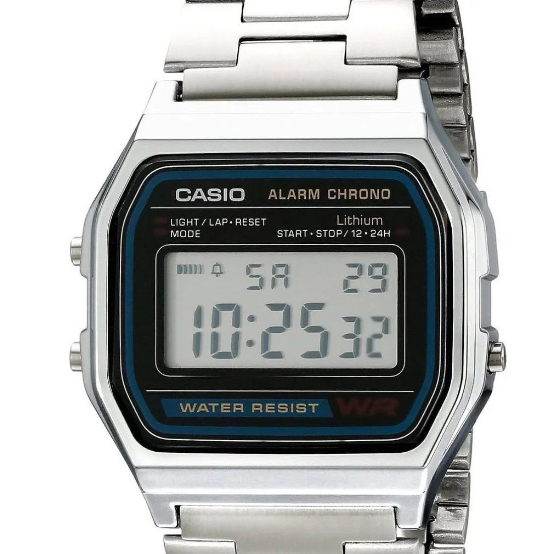 Men's Classic Silver Stainless Steel Digital Watch R417