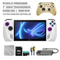 ASUS ROG Ally 512GB Gaming Handheld 7-inch Touchscreen 120Hz FHD 1080p AMD Ryzen Z1 Processor, Mytrix Gold Wireless Pro Controller, Hub, 128GB MicroSD Card, 5 Accessories: 6 in 1 Bundle