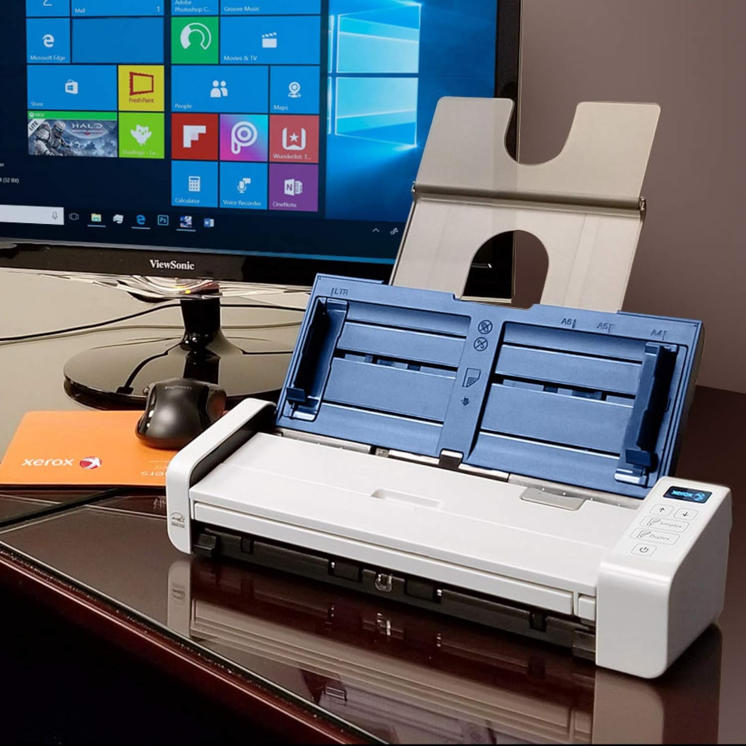 Portable Duplex Document Scanner, Blue & White C315