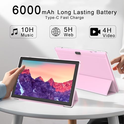 10 Inch Android 14 Tablet with Keyboard, 8GB RAM, 64GB Storage H38978