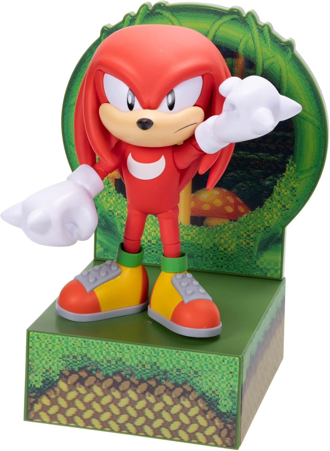 Knuckles Action Figure with Customizable Face Expressions and Holographic Display Base V879098