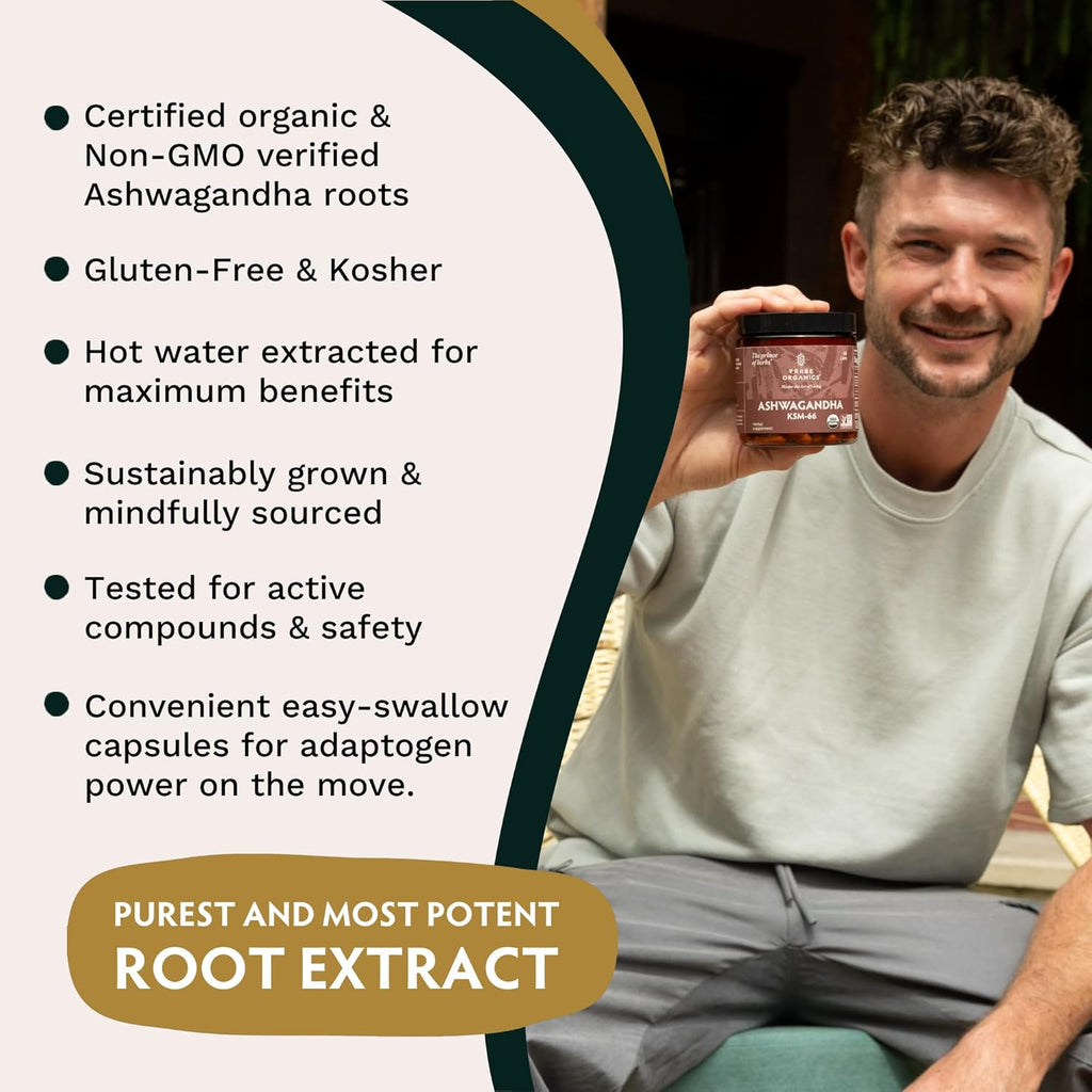 Ashwagandha Root Powder Supplement for Focus, Mood Support, Energy, 120 Capsules A9476