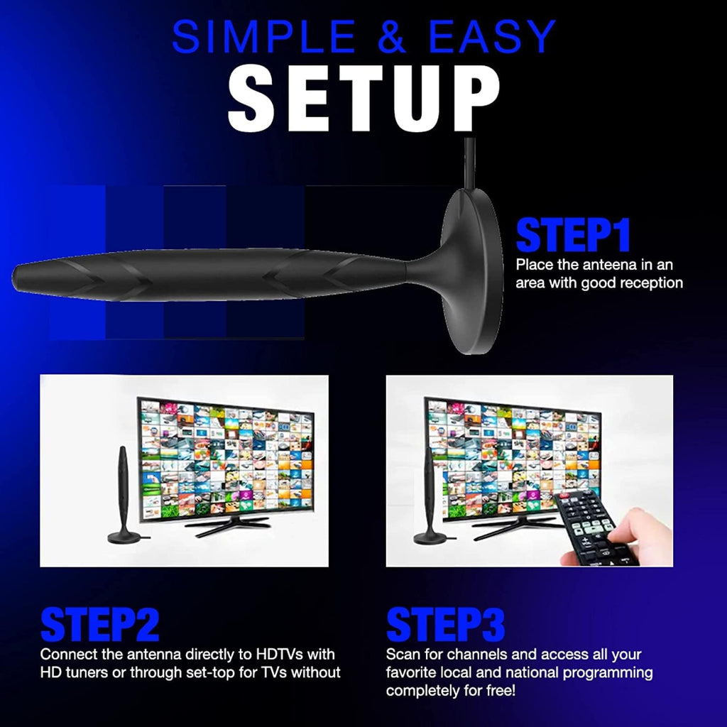Indoor Outdoor Amplified TV Antenna with 20 ft Coaxial Cable D620630