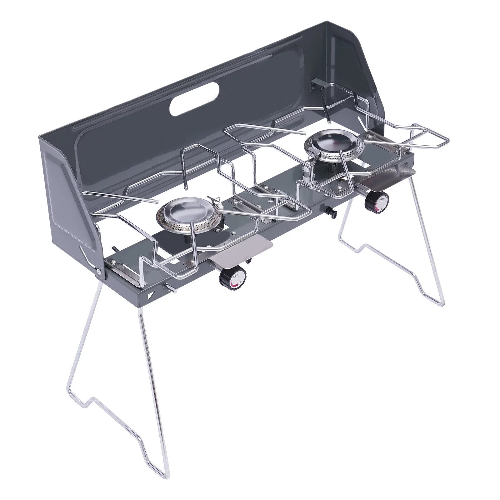 Portable 2-Burner Butane Camping Stove with Grill K5473