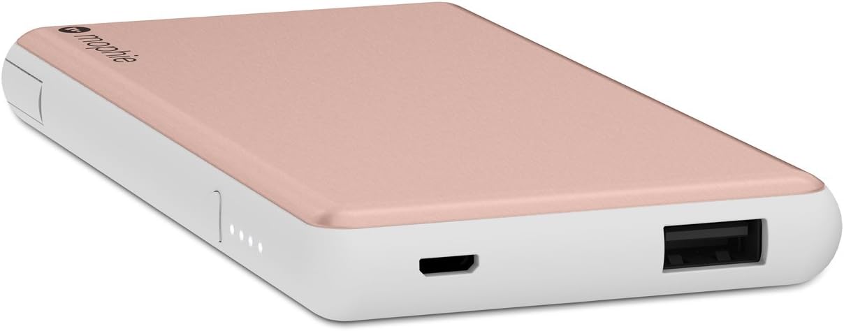 External Battery with Built-in Cables for Smartphones, Rose Gold, 2-Pack A862436