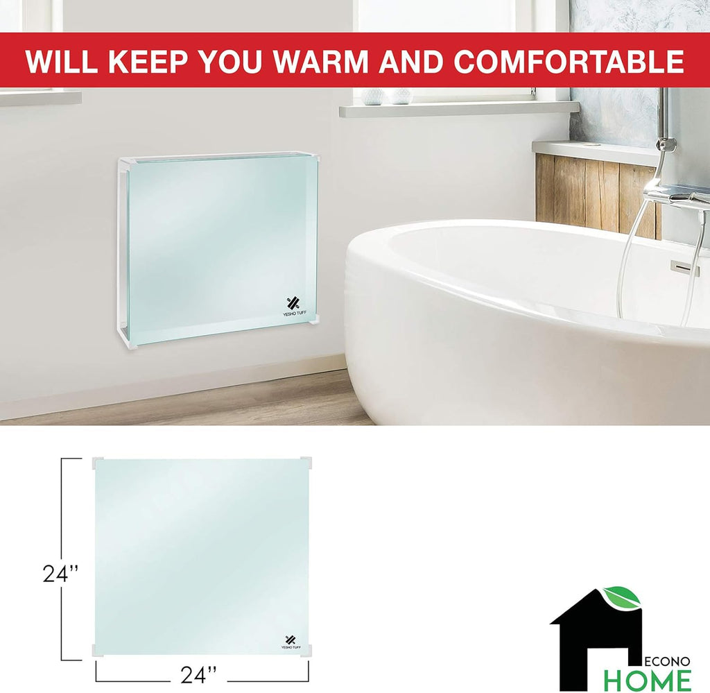 Wall Mount Space Heater Panel with Thermostat, 400W Convection Heater for 120 Sq Ft Rooms V983