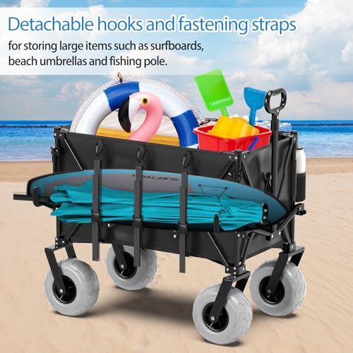Collapsible Beach Wagon with All-Terrain Wheels and Detachable Cooler U3960
