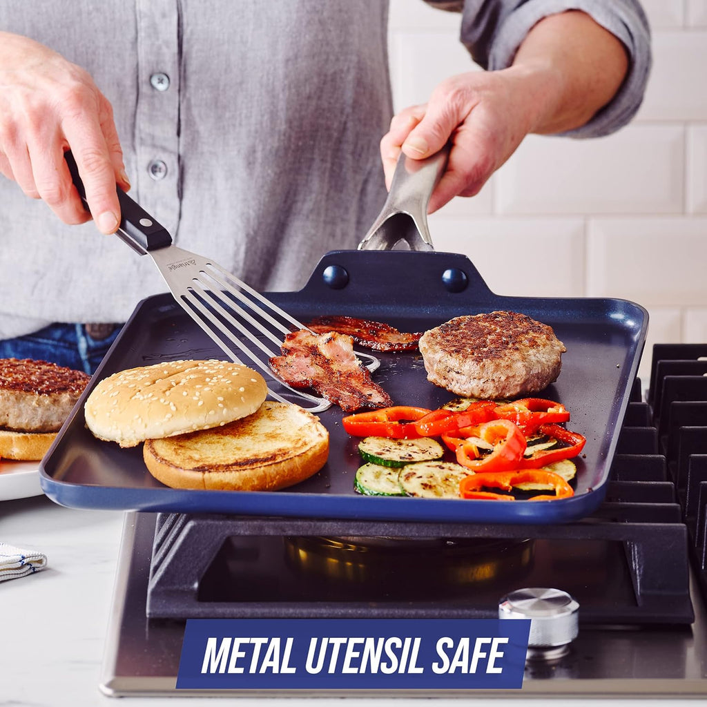 Nonstick Griddle Pan and Frying Pan Set, PFAS-Free E696882