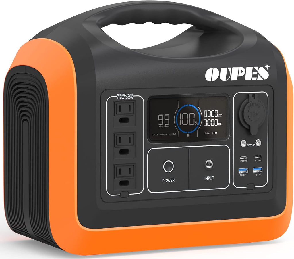 Portable Power Station 1200W, 992Wh Solar Generator with LiFePO4 Battery, 3 AC Outlets for Camping and Home Use P460696