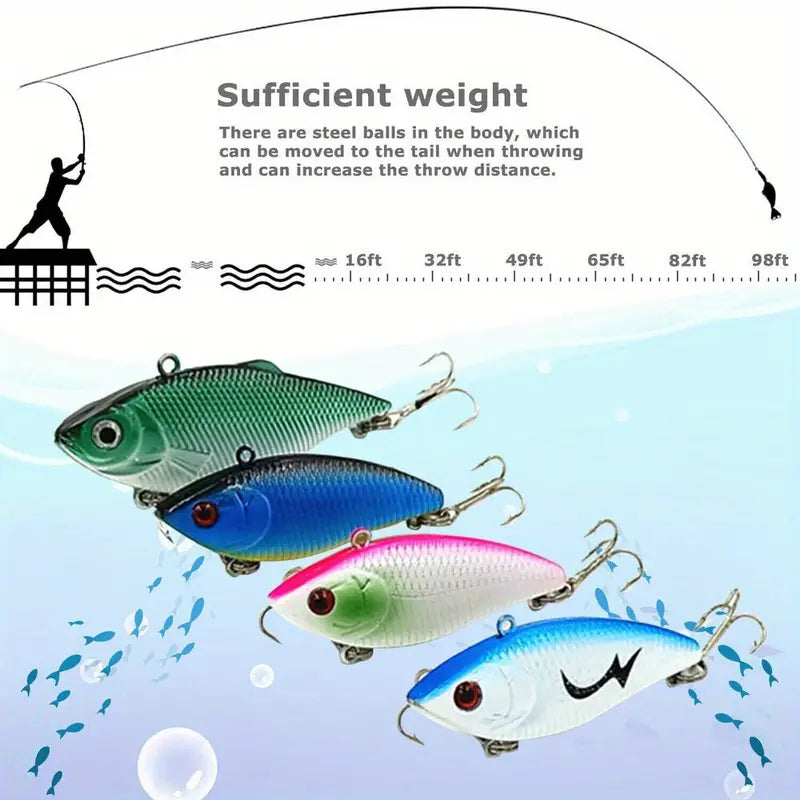 Bass Fishing Lures Kit - 30pcs Mixed Color Crankbaits Minnow Baits D504