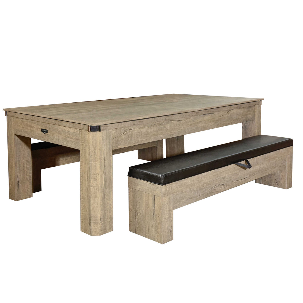 7-ft Pool Table Combo Set with Benches, Rustic Gray G46451