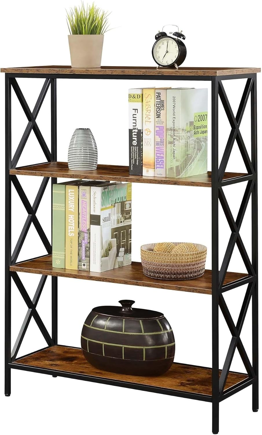 4 Tier Bookcase with Open Shelves Z237